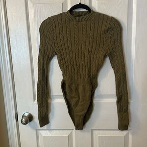Super Soft Olive Green Sweater Bodysuit